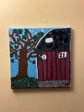 Original Red Barn Painting “The Old Red Barn” Acrylic